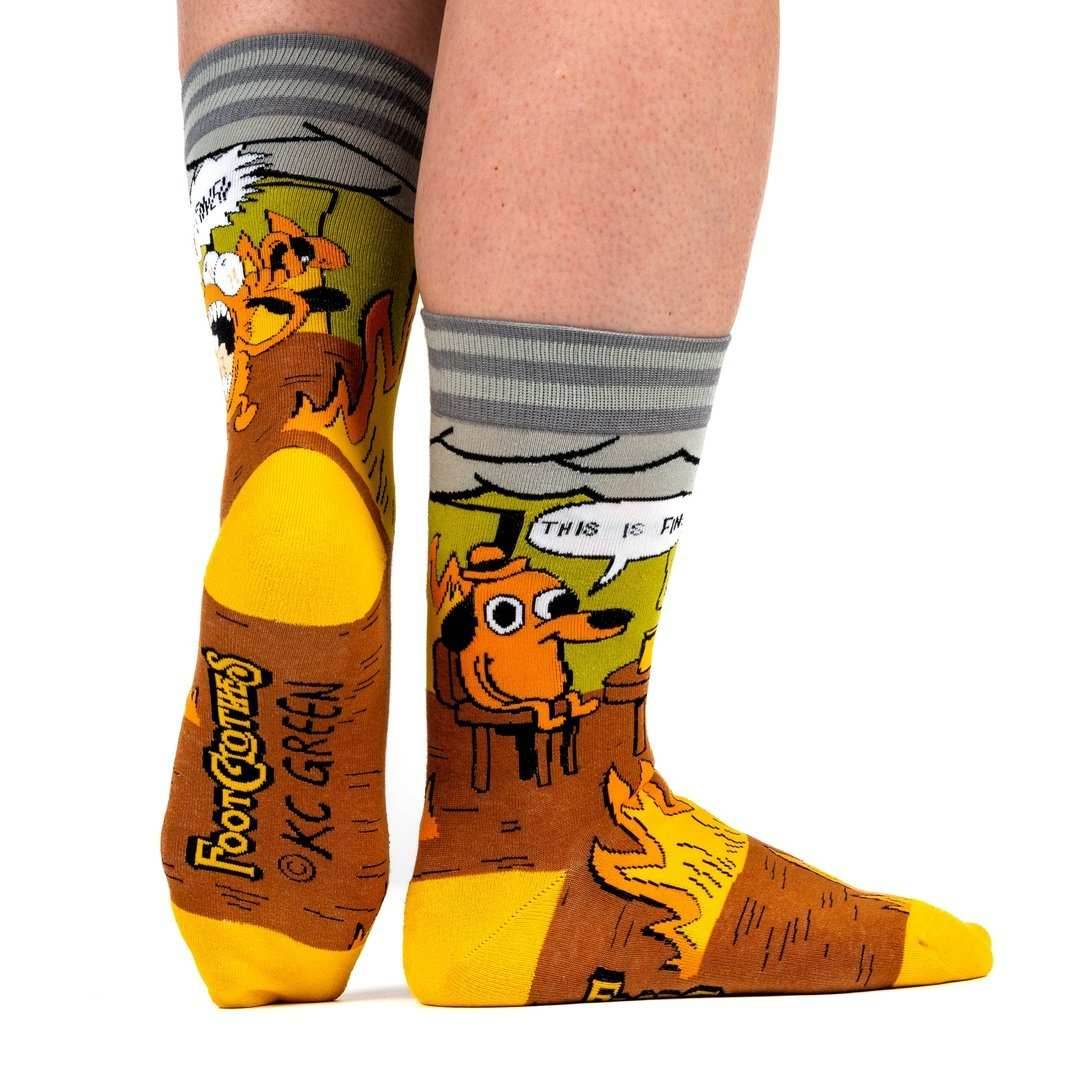 This is Fine. Also, Not Fine. Crew Socks - 