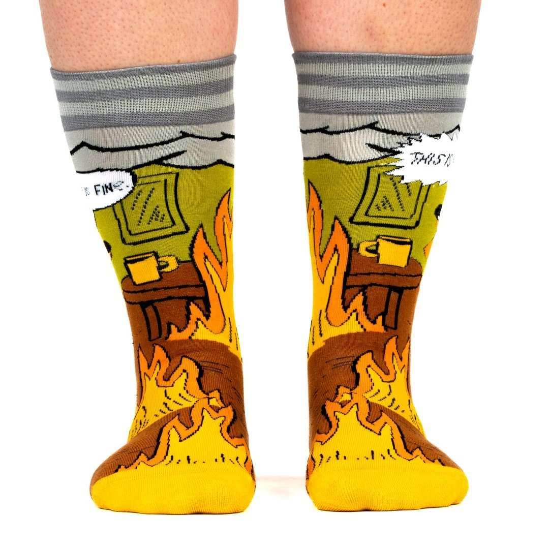 This is Fine. Also, Not Fine. Crew Socks - 