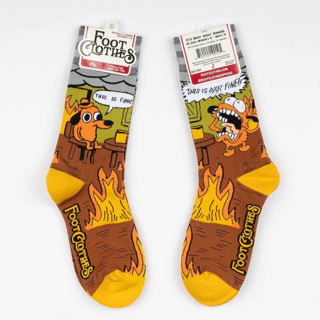 This is Fine. Also, Not Fine. Crew Socks - 