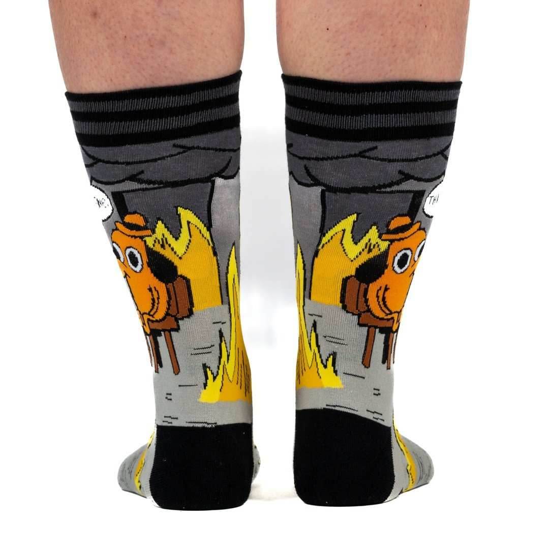 This is Fine: Noir Edition Crew Socks - 