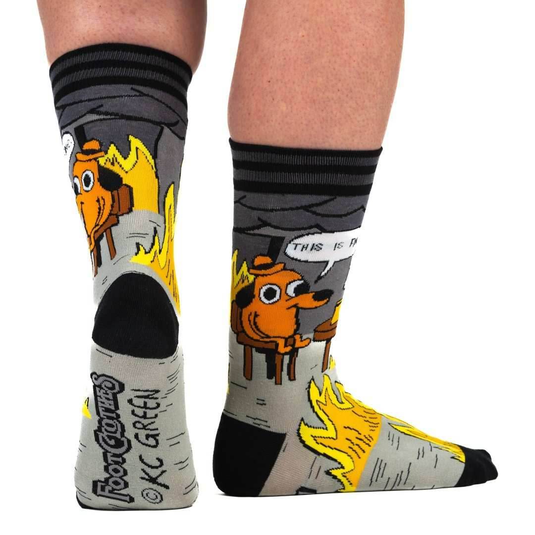 This is Fine: Noir Edition Crew Socks - 