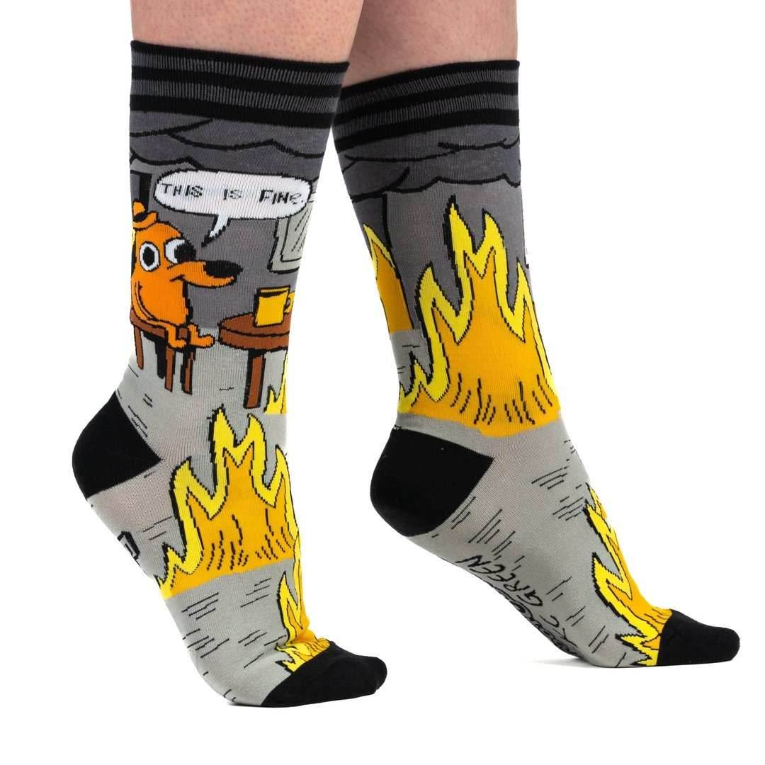 This is Fine: Noir Edition Crew Socks - 