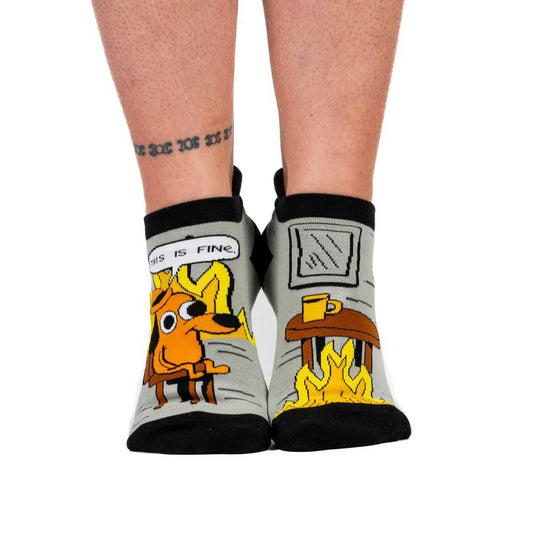 This is Fine: Black Coffee Edition Ankle Socks - 