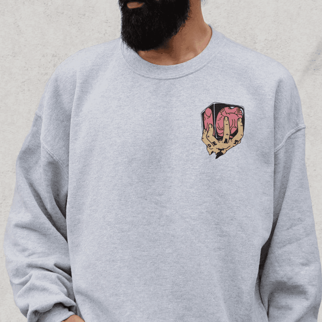 ROOM! Heart Shambles Trafalgar Embroidered Unisex Premium Anime Sweatshirt - Black / S