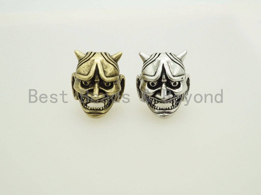 Antique Evil Goblin Head Bead, 550 Paracord Skull Charm, Survival Bracelet Beads, Lanyard Making Charm, Men's Bracelets DIY,16x19mm, sku#Y90