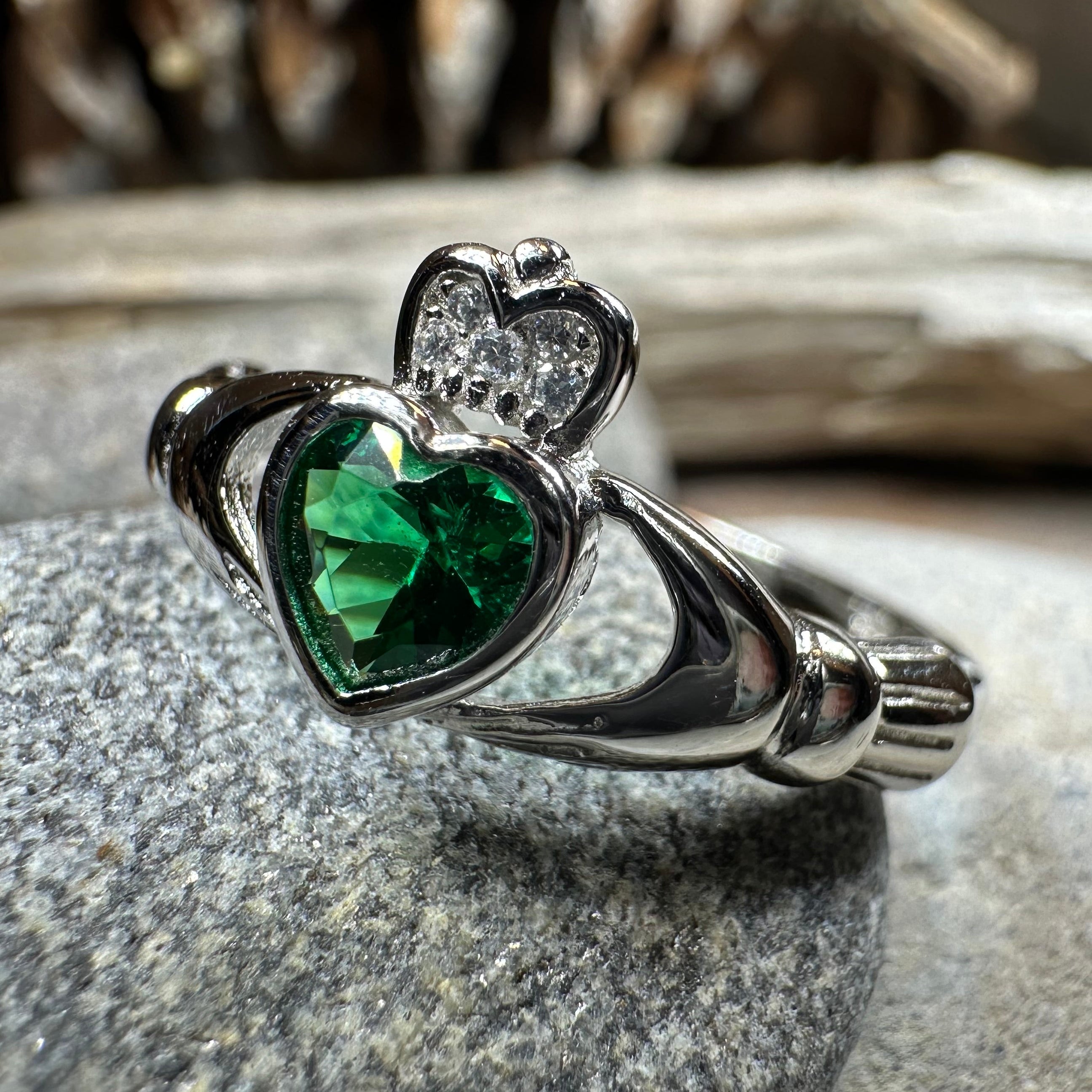 Emerald Meadow Claddagh Ring