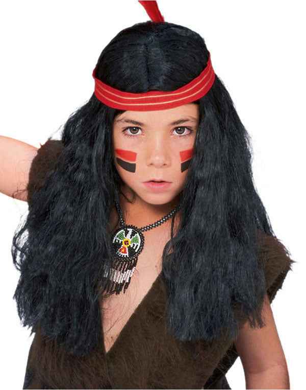 Boys Li'l Brave Native American Male Indian Costume Wig