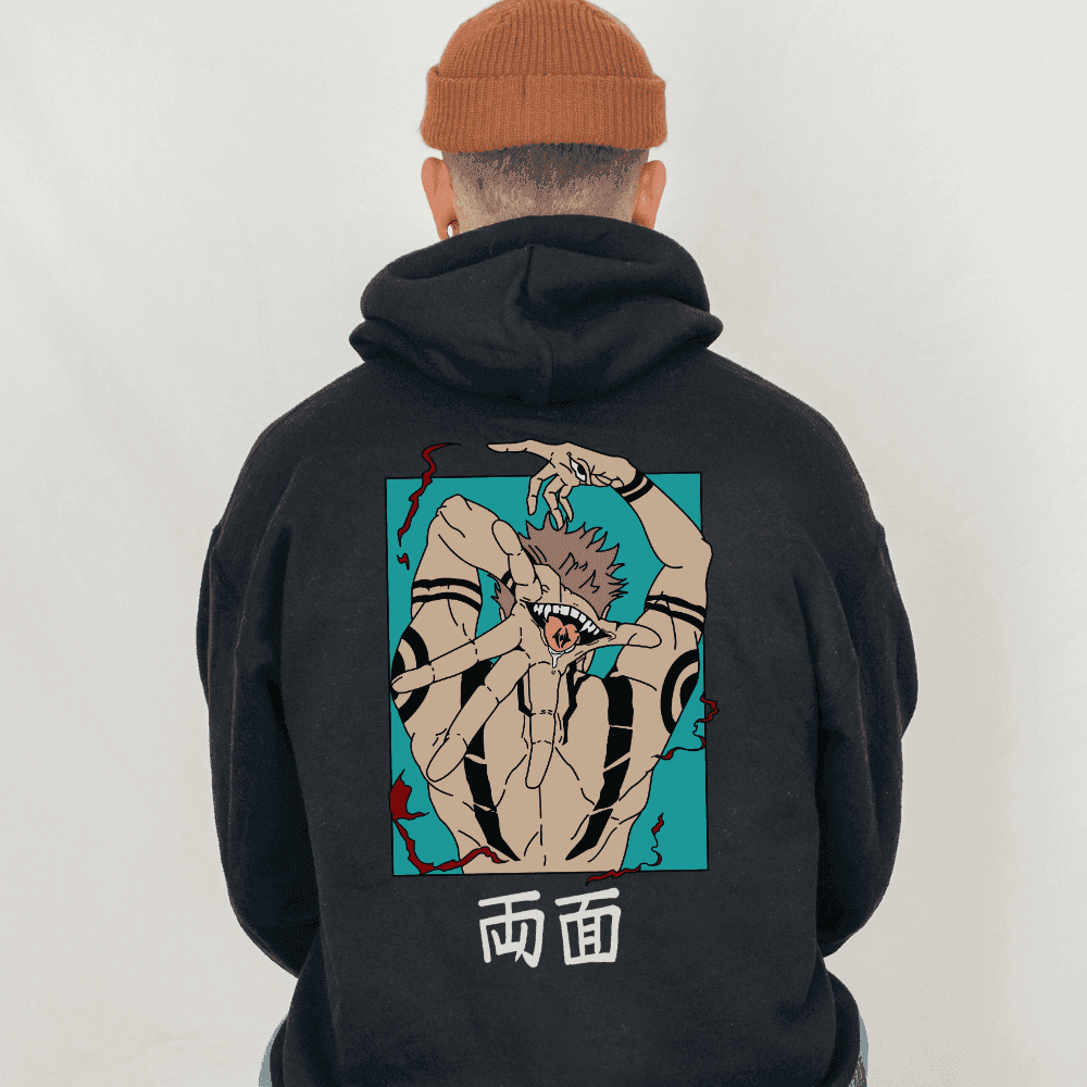 Sukuna x Itadori Premium Unisex Anime Manga Hoodie - Black / S