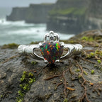 Black Opal Claddagh Ring