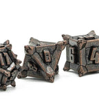 Ancient Copper Pinwheel Strengthened Metal 7-Dice Set | Metal DND Dice - 