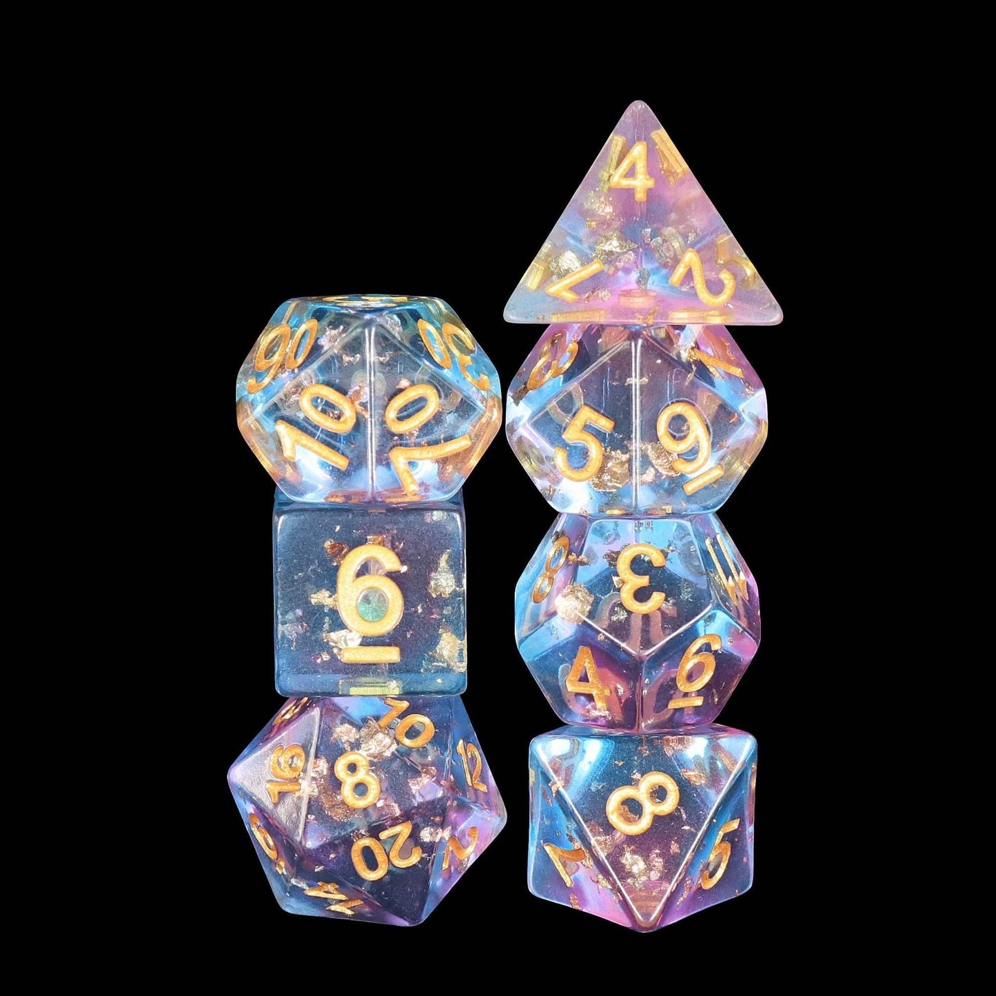 Scattered Stars 7-Dice Set Resin Dungeons and Dragons Dice Sharp Edge - 