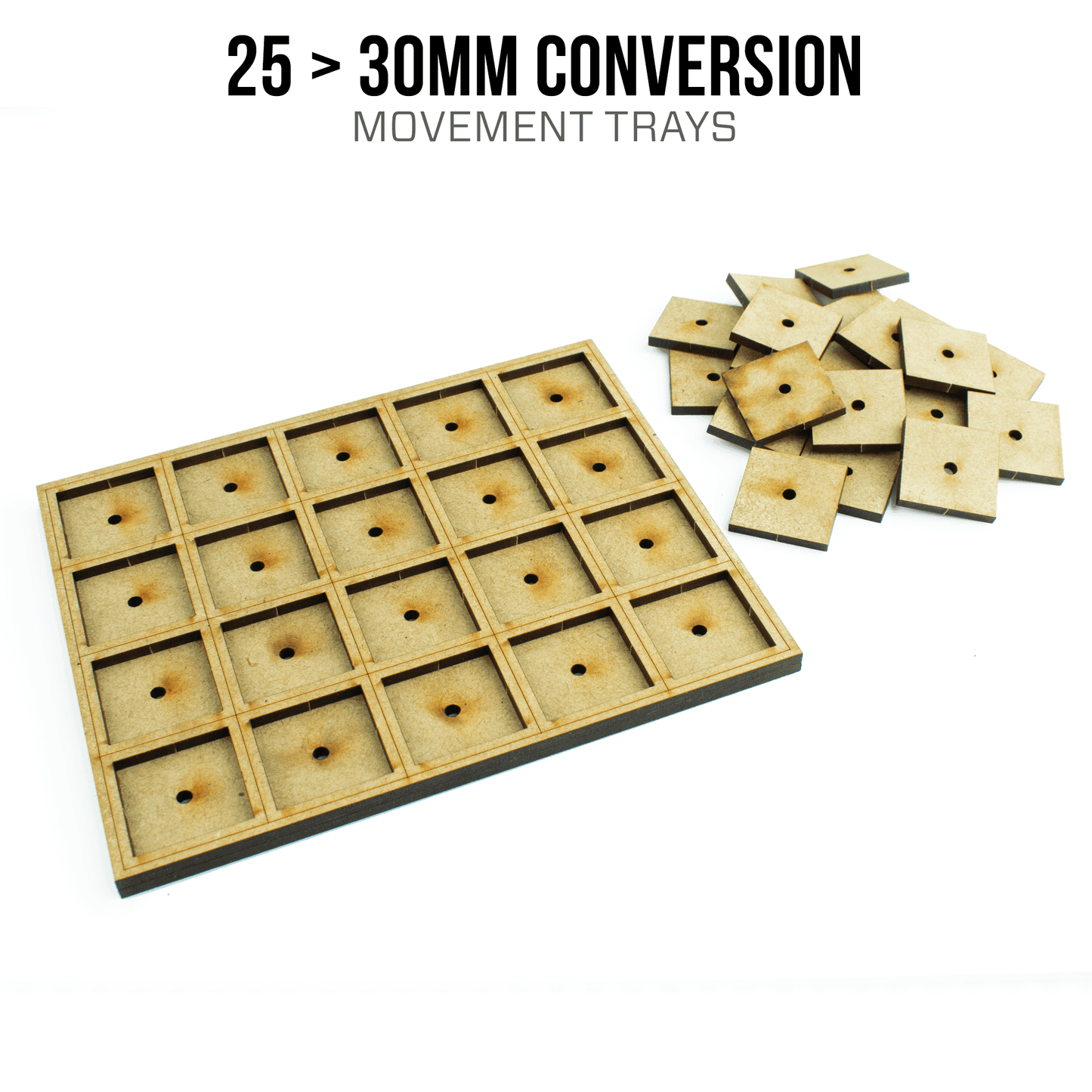 25 > 30mm Adapter Movement Trays - 2 / 1 / Blank