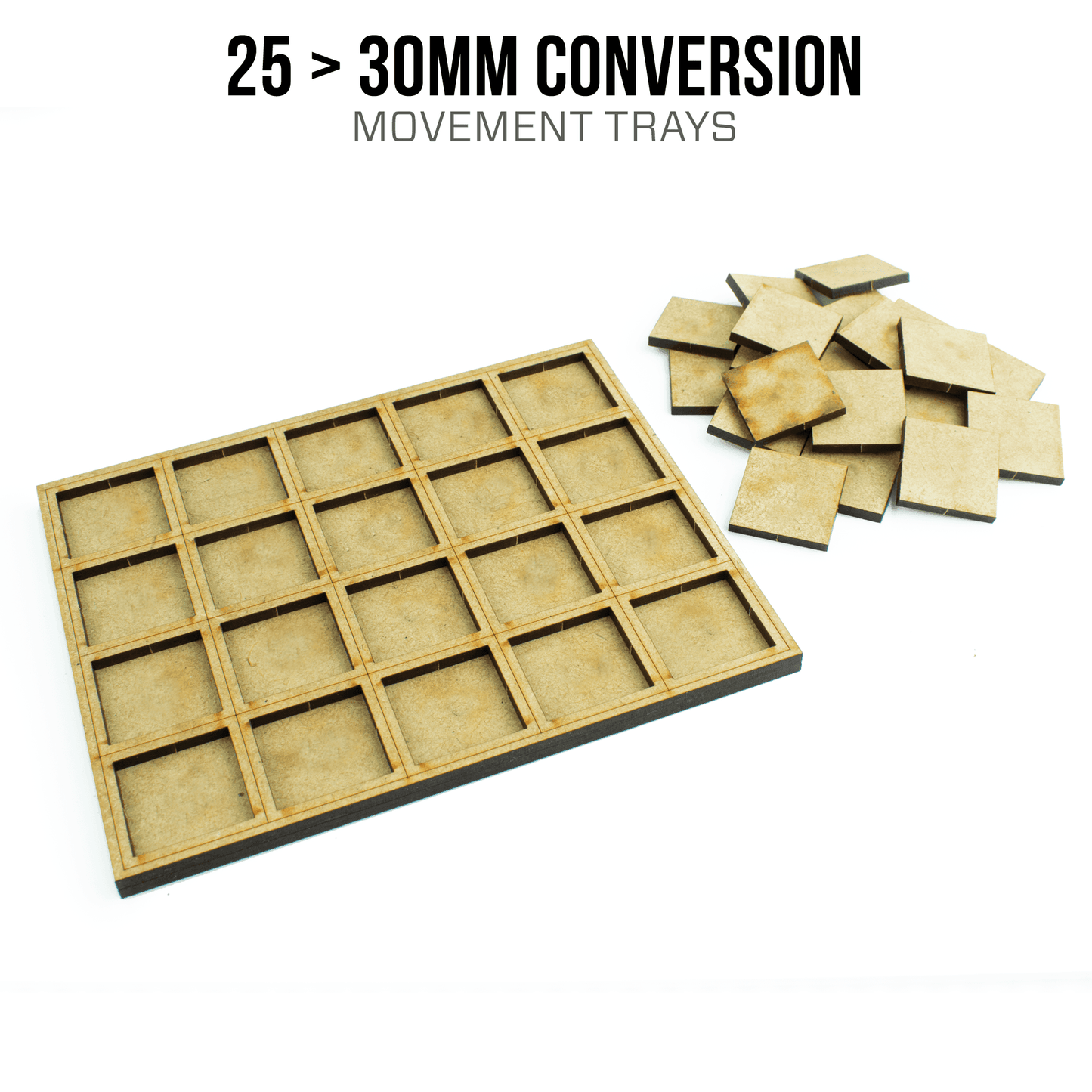 25 > 30mm Adapter Movement Trays - 2 / 1 / Blank