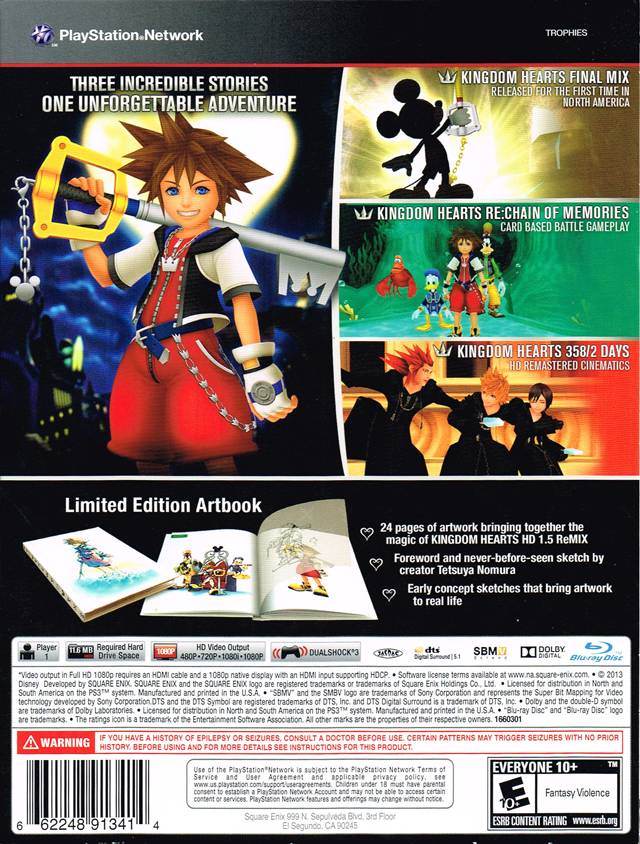 Kingdom Hearts HD 1.5 ReMix Art Book Limited Edition (Playstation 3) - Game Manual Only