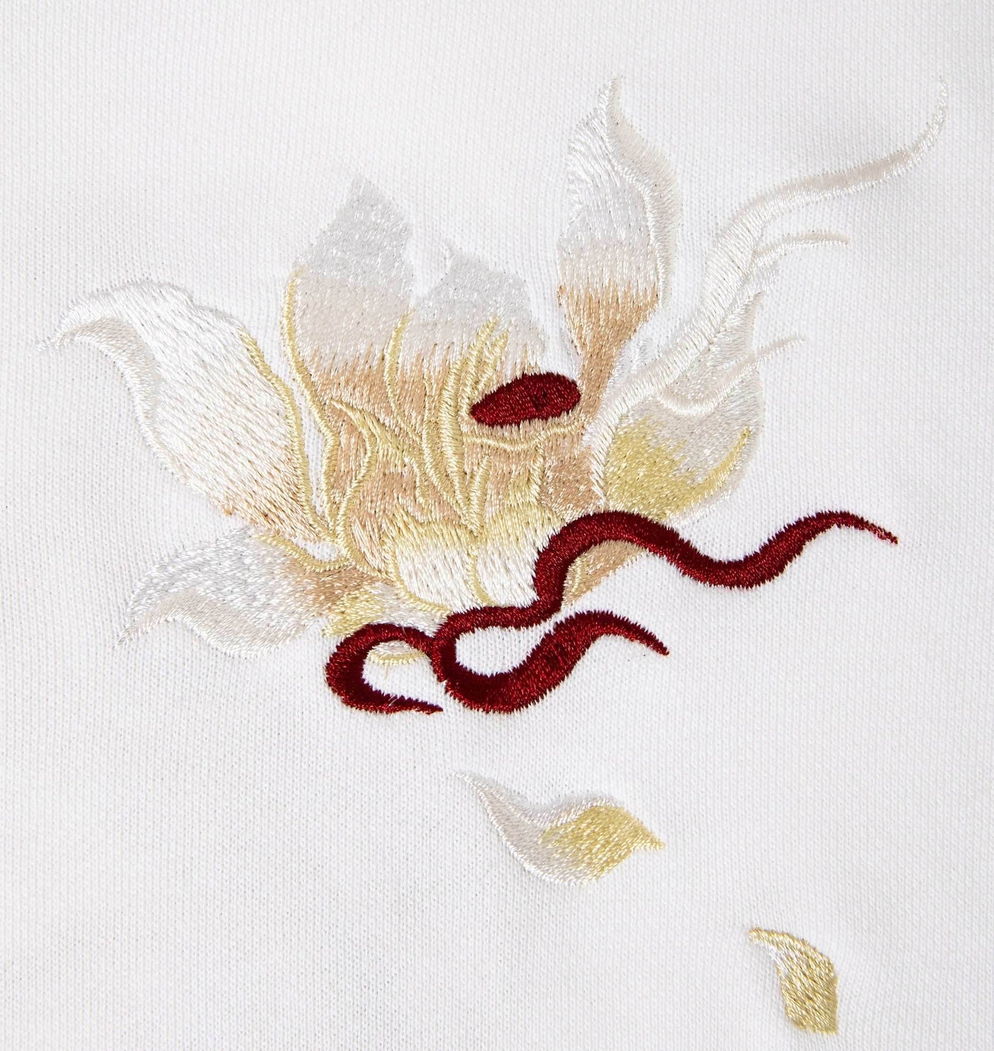 KH9229 Reindeer Embroidery Hoodie - White / S