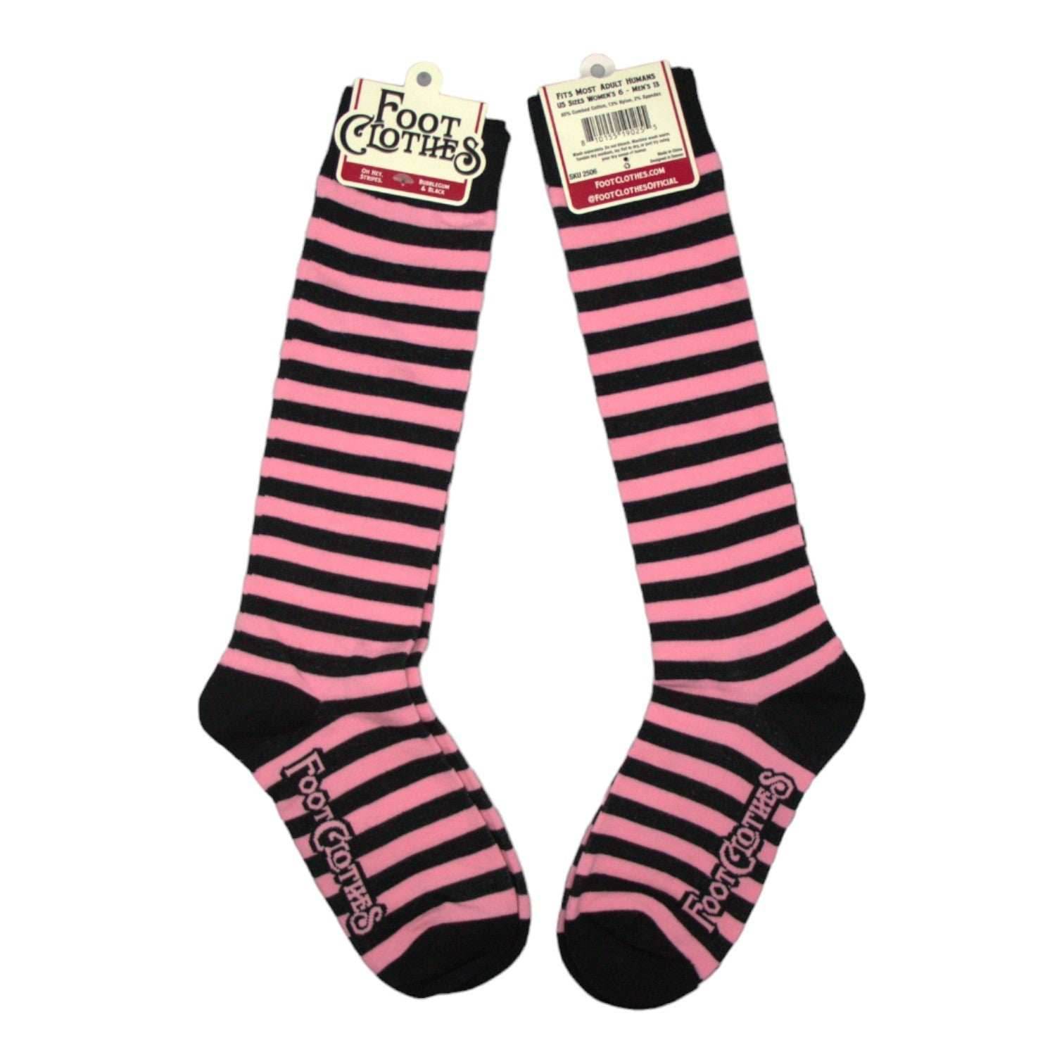 Bubblegum and Black Stripes Knee High Socks - 