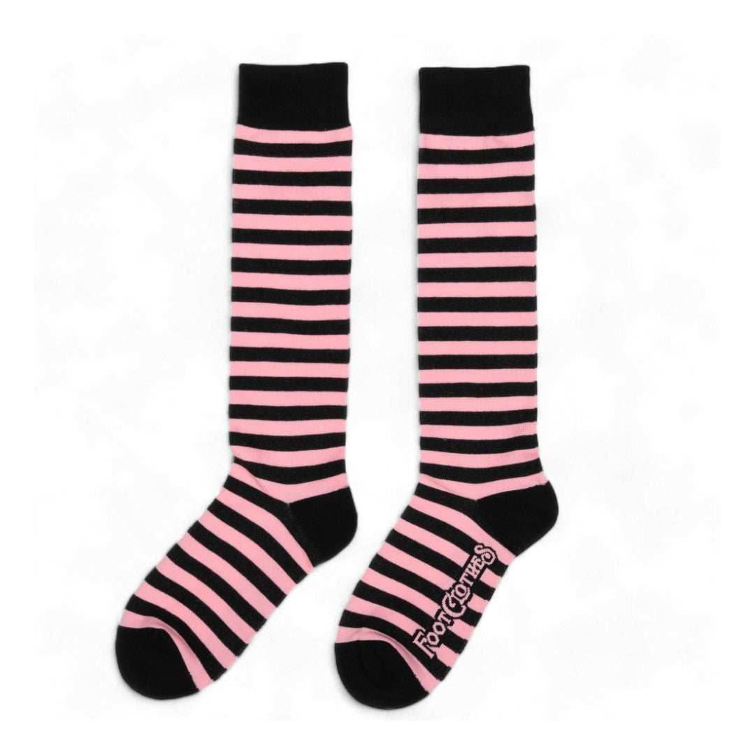 Bubblegum and Black Stripes Knee High Socks - 