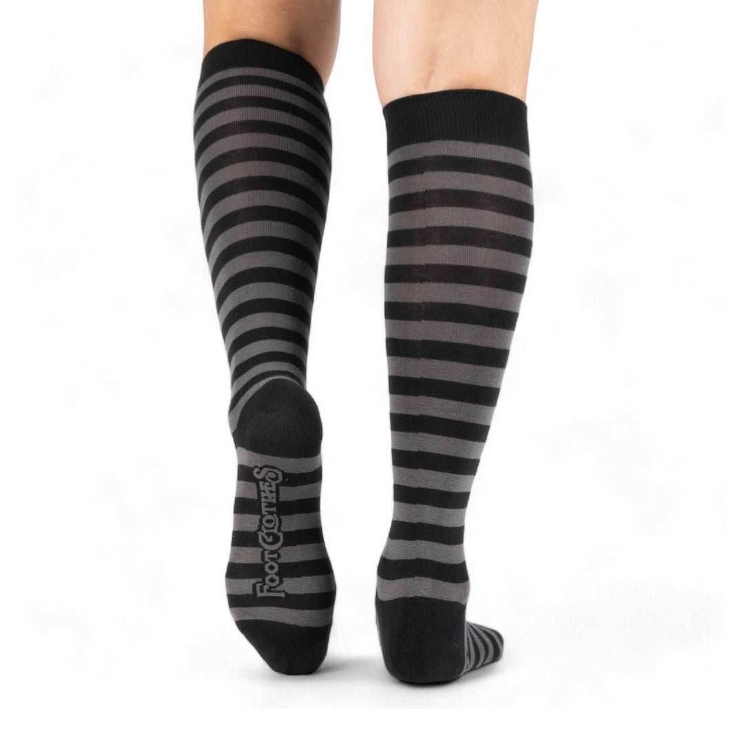 Smoke and Black Stripes Knee High Socks - 