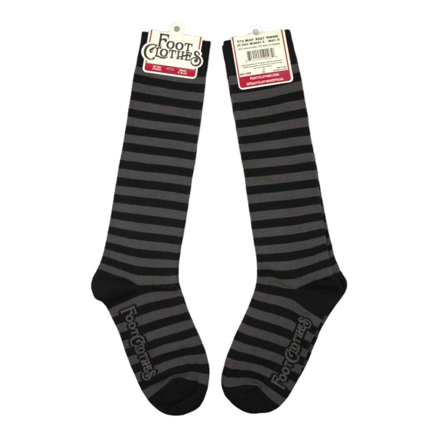 Smoke and Black Stripes Knee High Socks - 