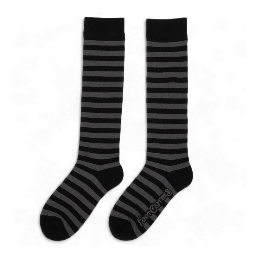 Smoke and Black Stripes Knee High Socks - 