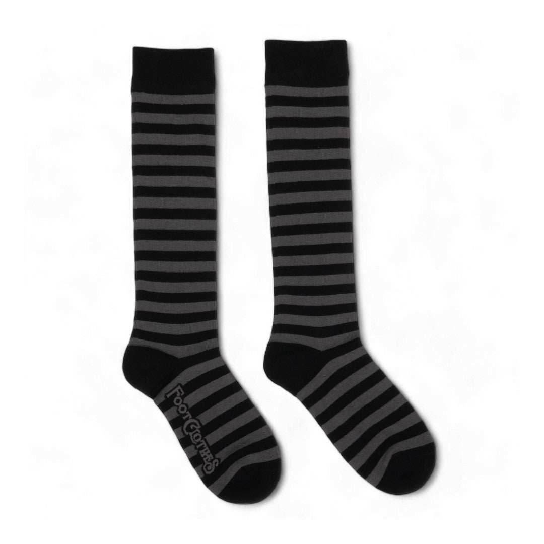 Smoke and Black Stripes Knee High Socks - 