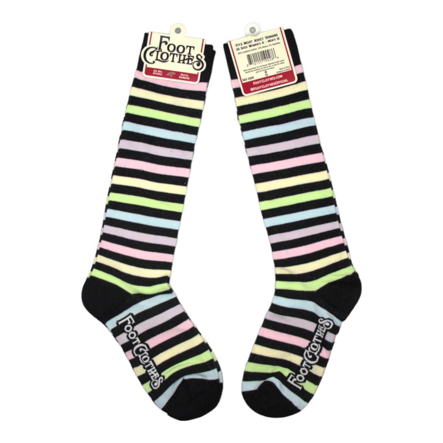 Pastel Rainbow Stripes Knee High Socks - 