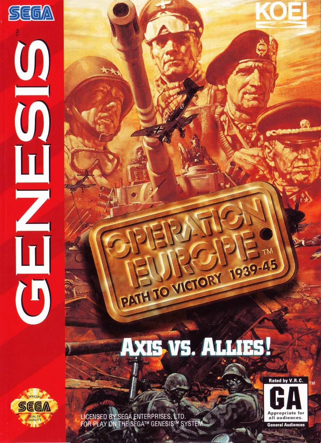 Operation Europe (Sega Genesis) - Game Manual Only