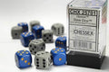 Opaque 16mm d6 Dixie Dice™ 12-Die Set (6 Blue/yellow, 6 Dark Grey/black) - 