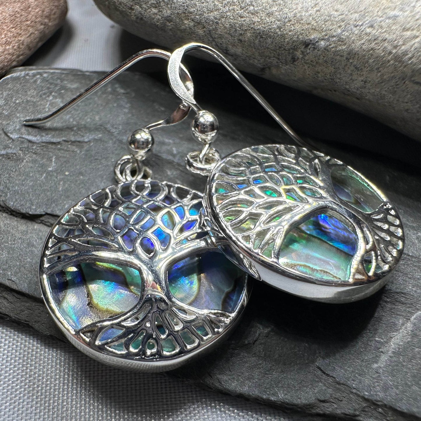 Robyn Tree of Life Earrings - Abalone Shell