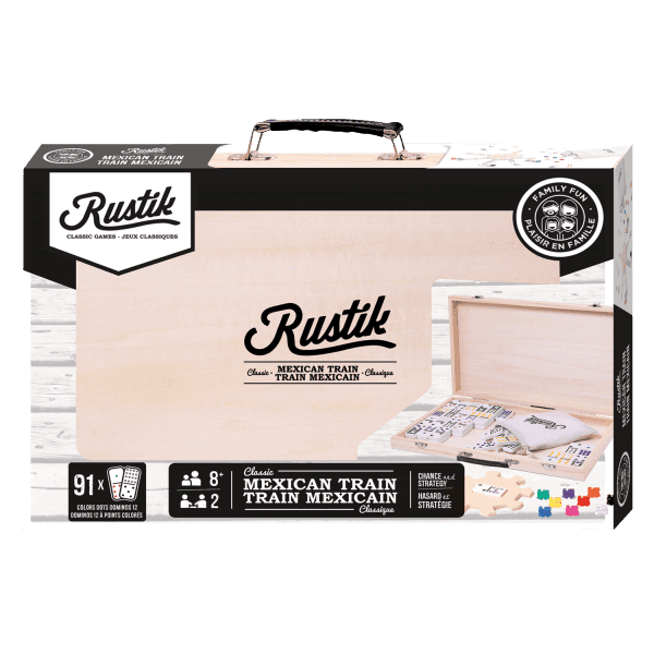 Rustik Deluxe Wood Case: Mexican Train Game - 
