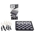 Travel Games: Rustik Foldable Magnetic Checkers/Chess (Black/White) - 