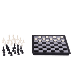 Travel Games: Rustik Foldable Magnetic Checkers/Chess (Black/White) - 