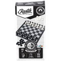 Travel Games: Rustik Foldable Magnetic Checkers/Chess (Black/White) - 