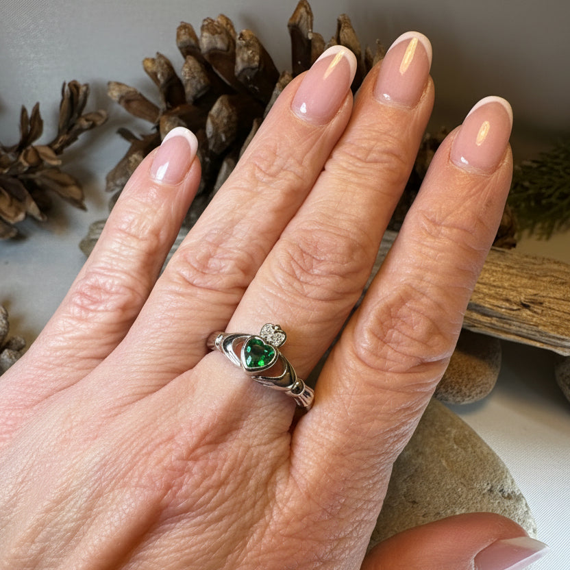 Emerald Meadow Claddagh Ring