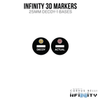 Infinity 3D Markers: Hardcases (2x 25mm Camo -3, Decoy -1) - Actual, Decoy -1