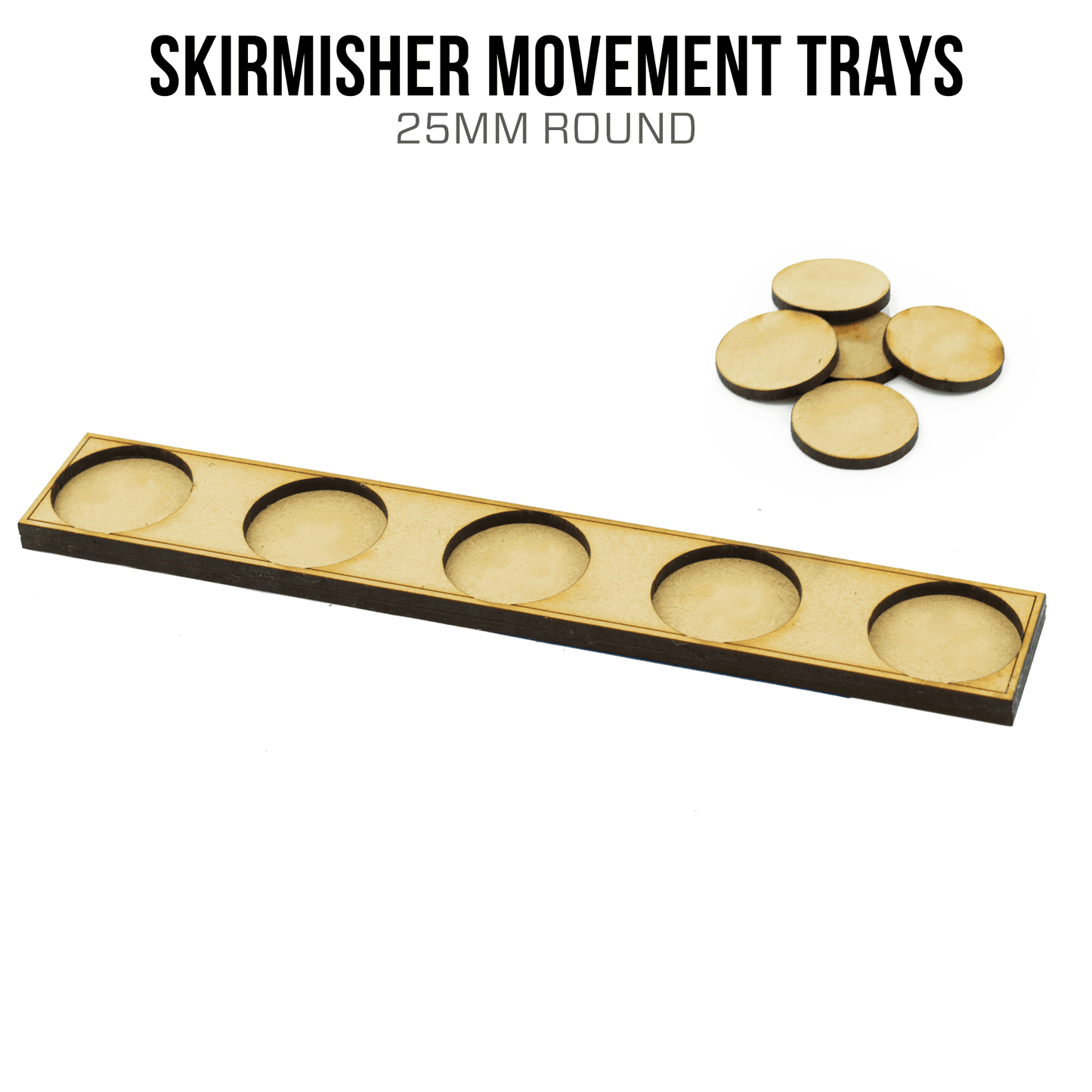Skirmisher Movement Trays - 25mm Round / Blank