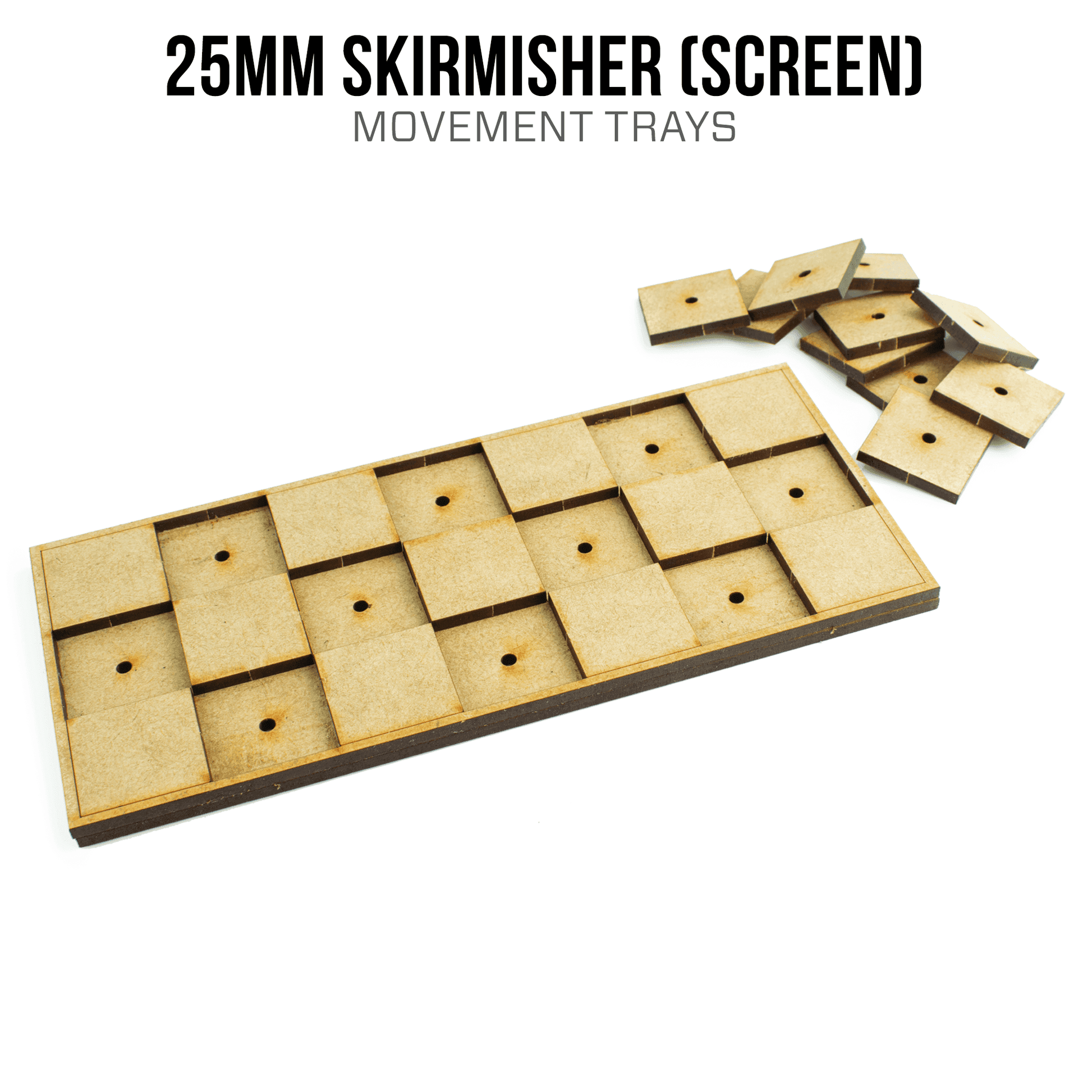 25mm Skirmisher (Screen) Movement Trays - 1 / 5 / Blank