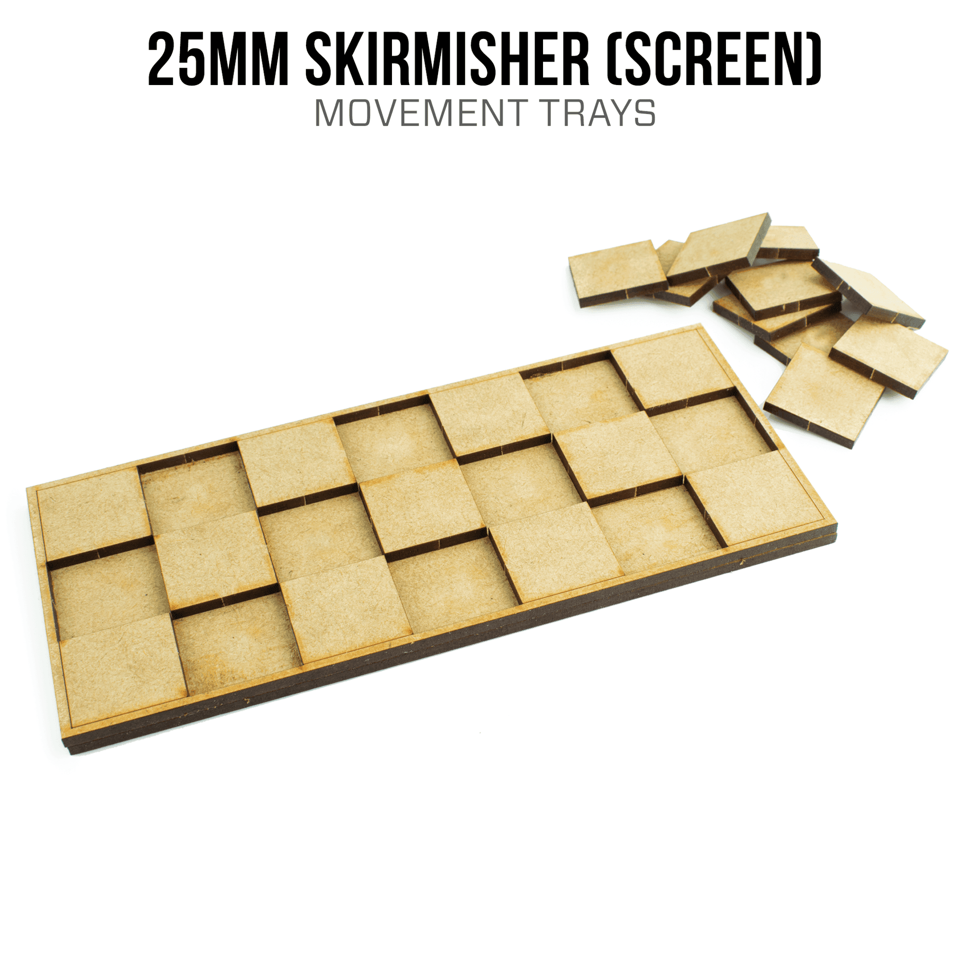 25mm Skirmisher (Screen) Movement Trays - 1 / 5 / Blank