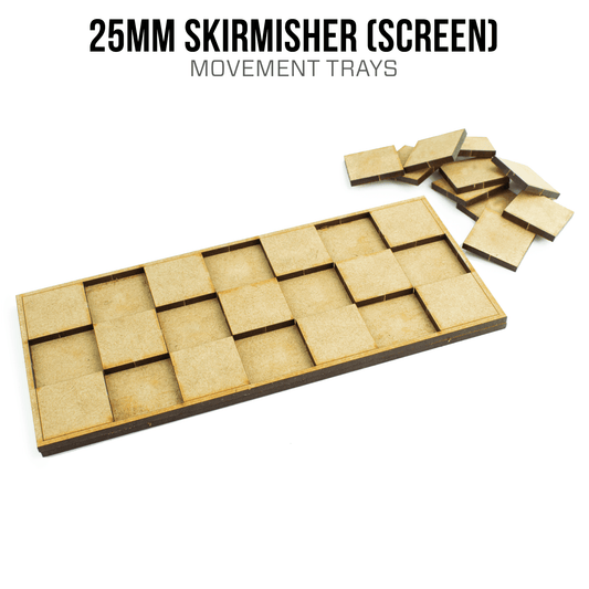 25mm Skirmisher (Screen) Movement Trays - 1 / 5 / Blank