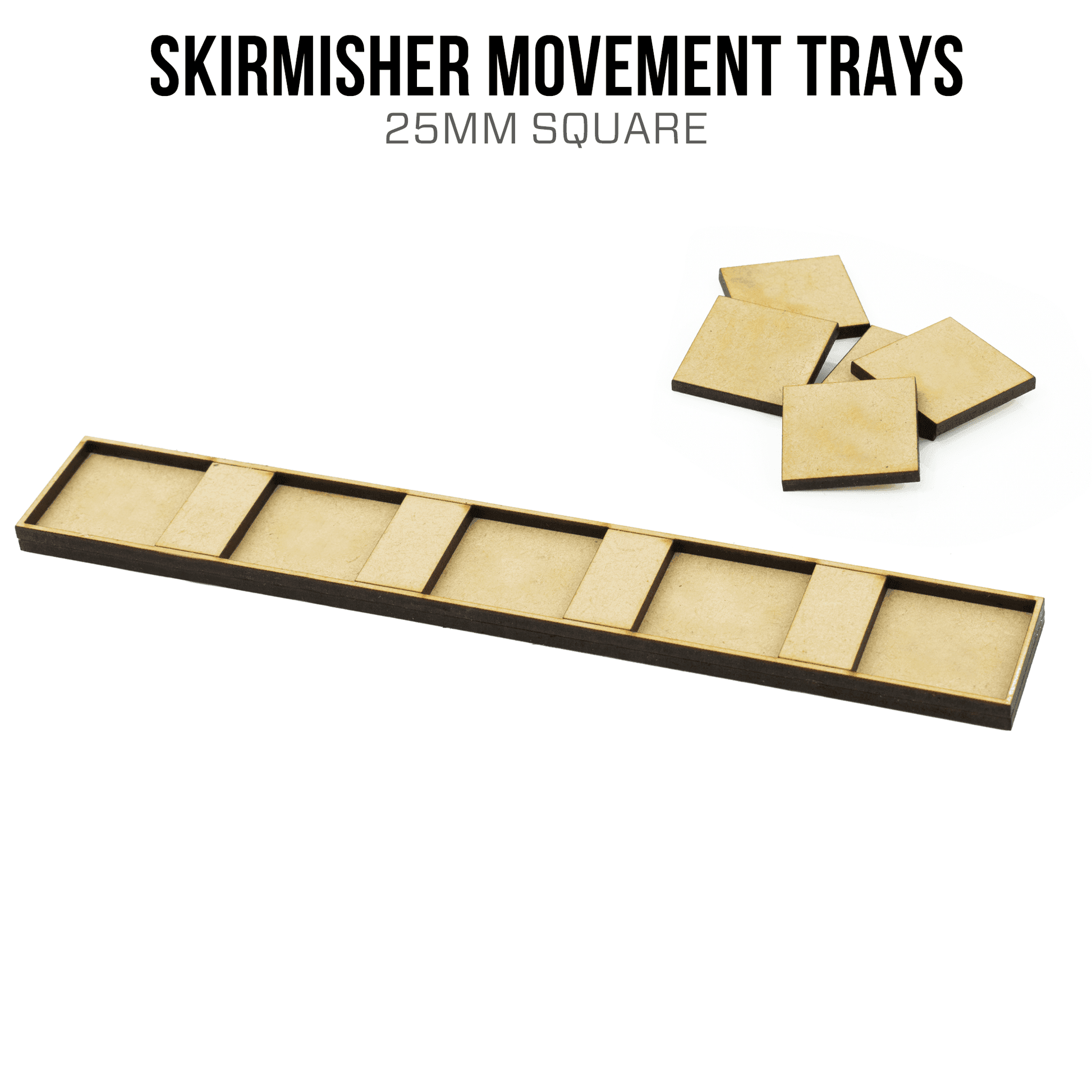 Skirmisher Movement Trays - 25mm Square / Blank