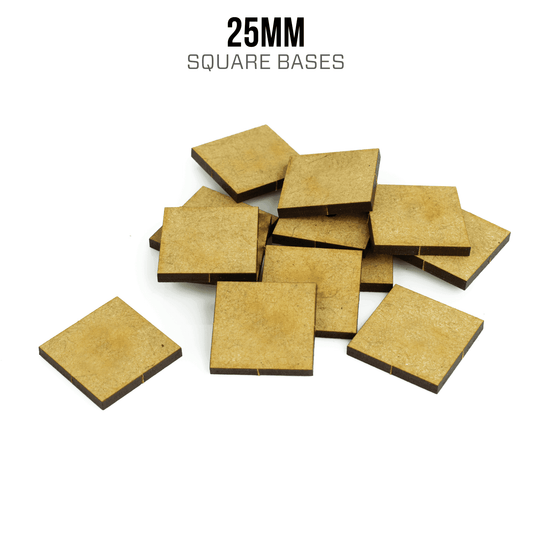 25mm Square Bases - Blank
