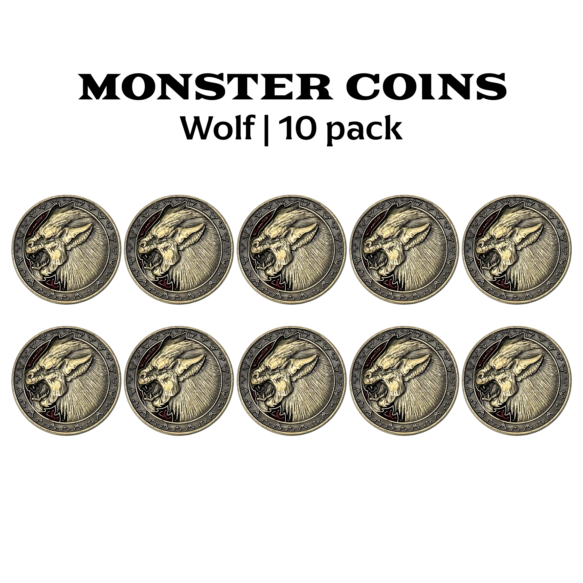 Monster Coins - Wolf - 10 Pack