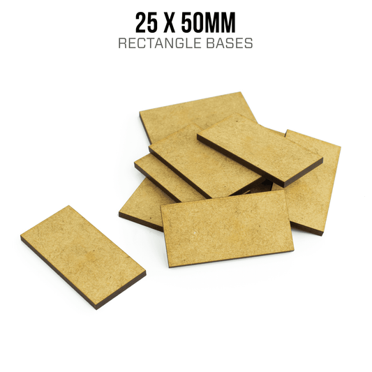25 x 50mm Rectangle Bases - Blank