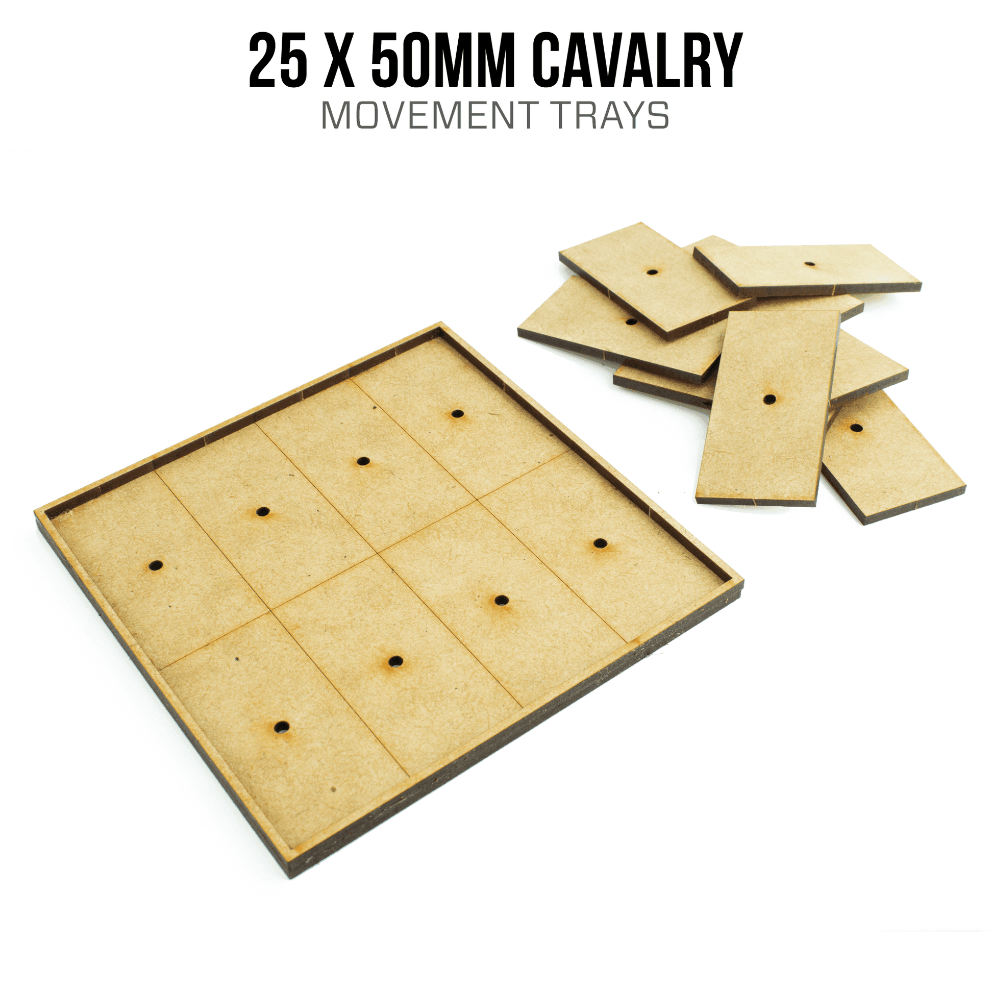 25mm x 50mm Cavalry Movement Trays - 1 / 4 / Blank