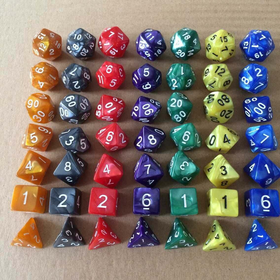 set  of 7 multi faced digital dice.-DungeonDice1