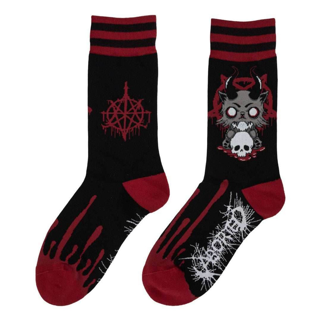 FootClothes x Aborted Death Kitty Crew Socks - 