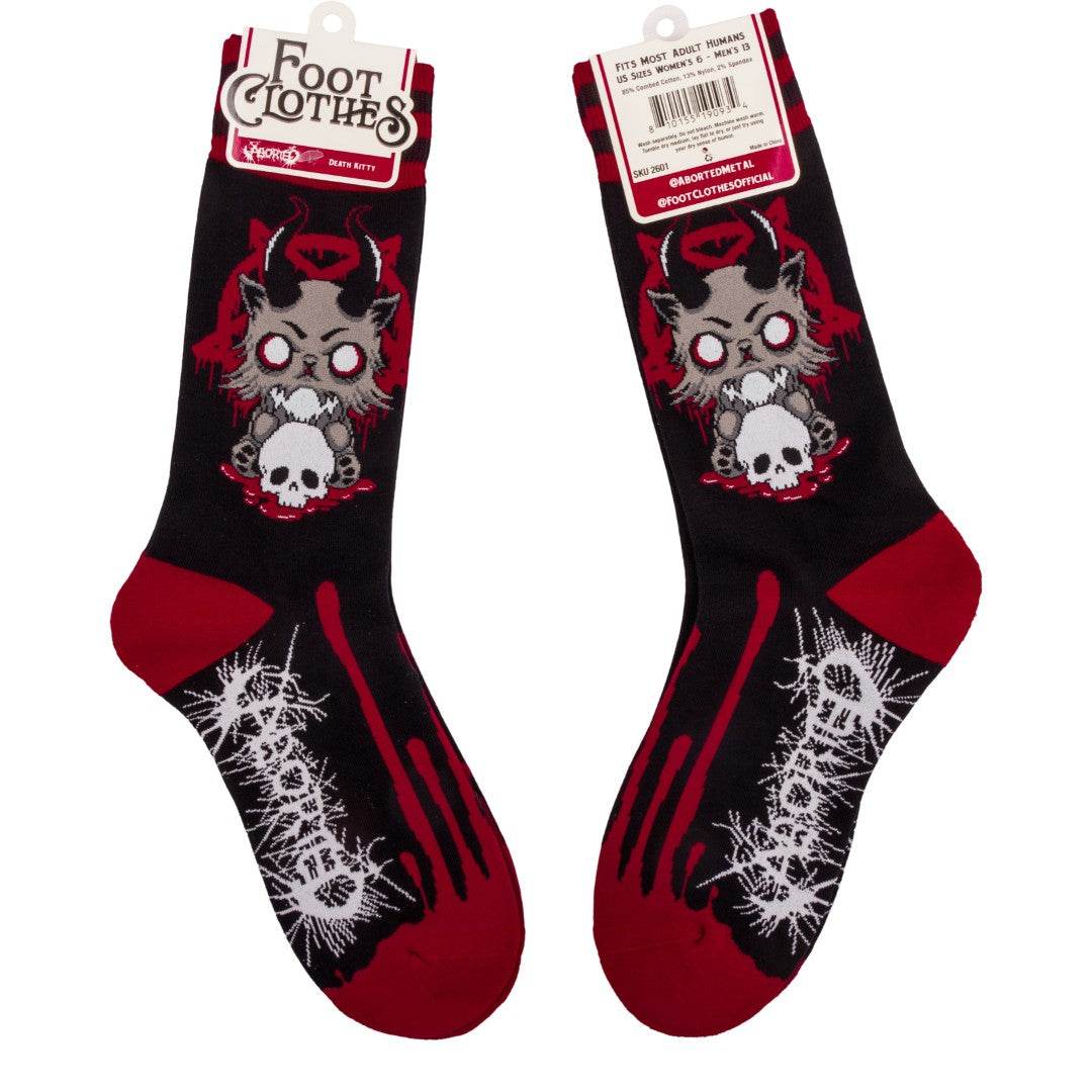 FootClothes x Aborted Death Kitty Crew Socks - 
