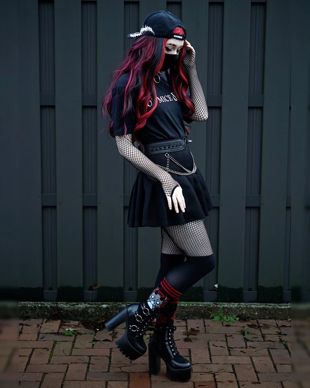 FootClothes x Aborted Death Kitty Crew Socks