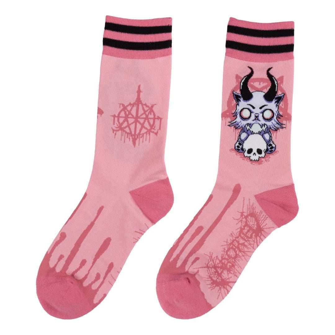 FootClothes x Aborted Bubblegum Death Kitty Crew Socks - 
