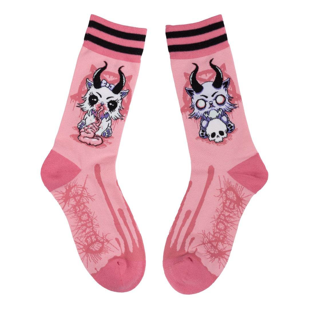 FootClothes x Aborted Bubblegum Death Kitty Crew Socks - 